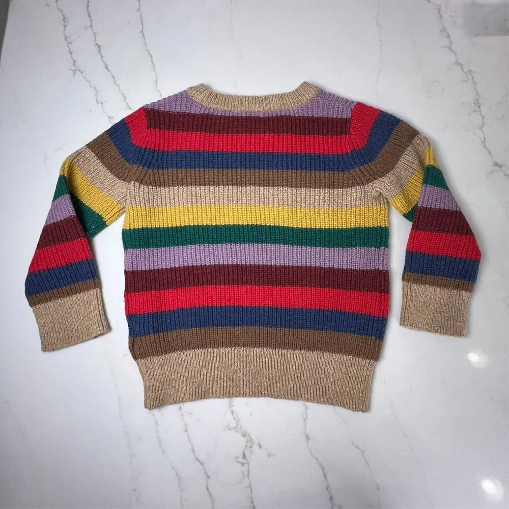 Baby Gap Toddler Knit Sweater 2T Multicolor Striped Cozy Pullover Colorblock